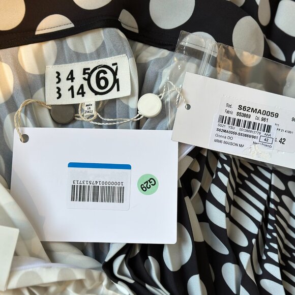 MM6 Polka Dot Pleated Skirt NWT - Picture 8 of 9
